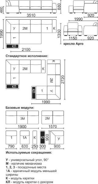 Модульный диван Арго 2